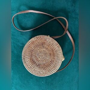 Round Woven Boho Crossbody Bag